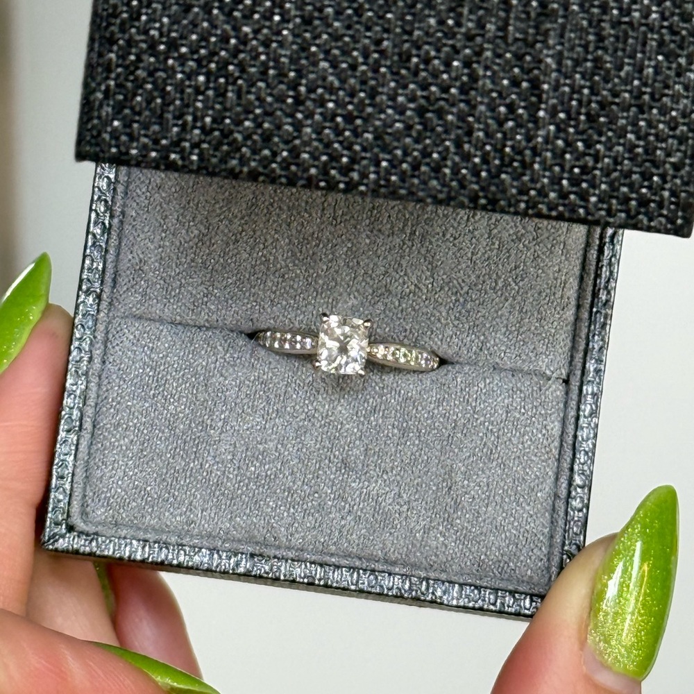 Beautiful Cushion-Cut Diamond Engagement Ring - .72 CT, 14K Tapered Band